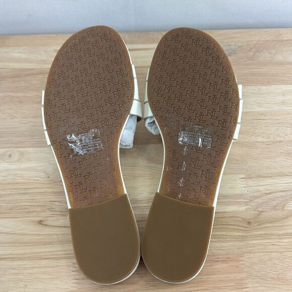 Lauren Ralph Lauren Emerey Leather Sandal- Cream- Size 7B- N IB - Picture 6 of 8